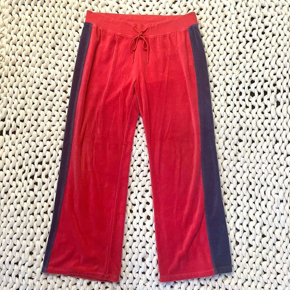 Y2K Southpole Wide Leg Velour Sweatpants Track Pants Sport Stripe Sz XL